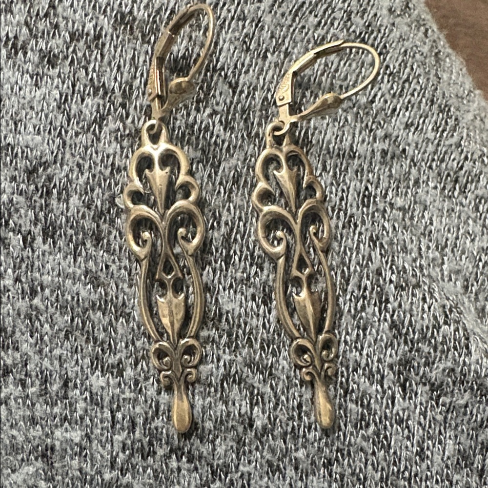 Carolyn Pollack Country Couture 925 Sterling Silver Dangle Earrings